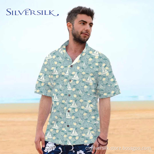 Sommer Casual Digital Print Männer Kurzarm-Hemd